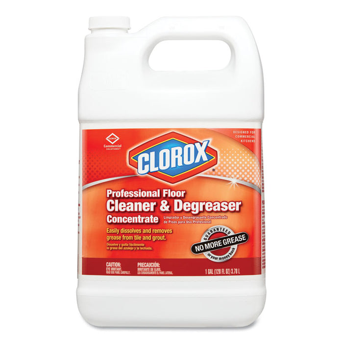 Professional Floor Cleaner and Degreaser Concentrate, 1 gal Bottle, 4/Carton