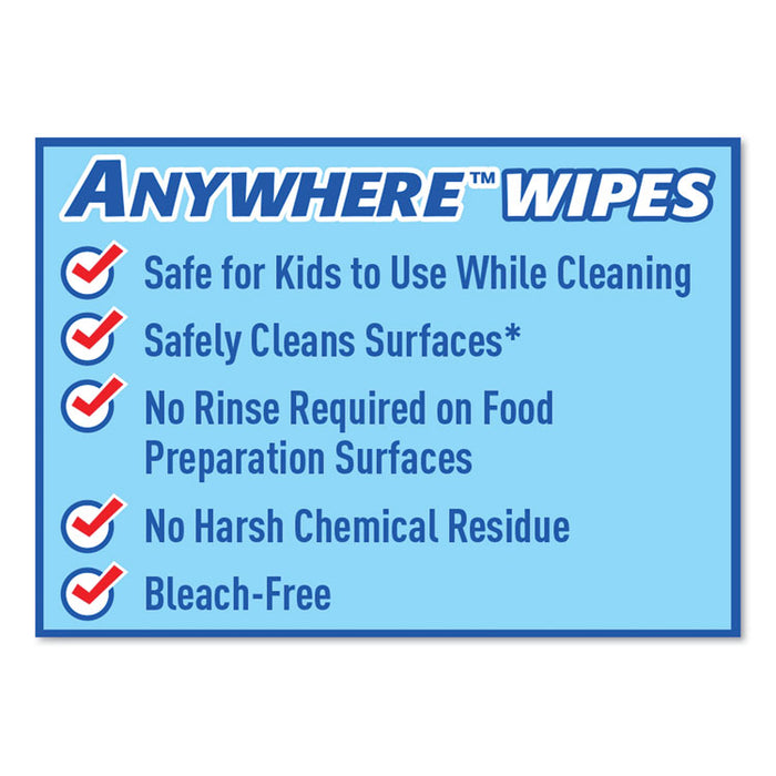 Anywhere Wipes, 7 x 8, Fragrance-Free, 75 Wipes/Canister, 6/Carton