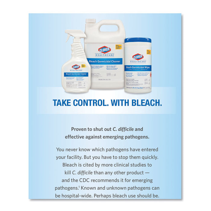 Hospital Cleaner Disinfectant w/Bleach, 2qt Refill, 6/Carton