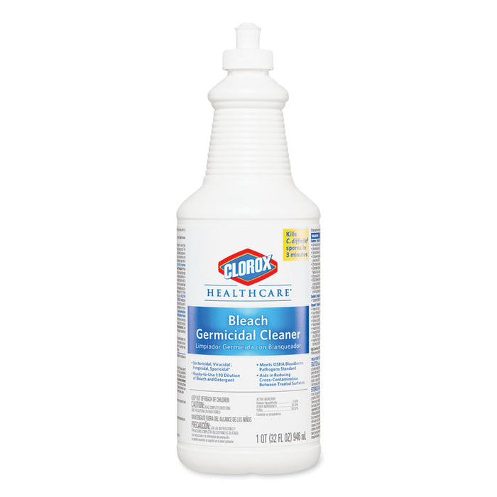 Bleach Germicidal Cleaner, 32 oz Pull-Top Bottle, 6/Carton