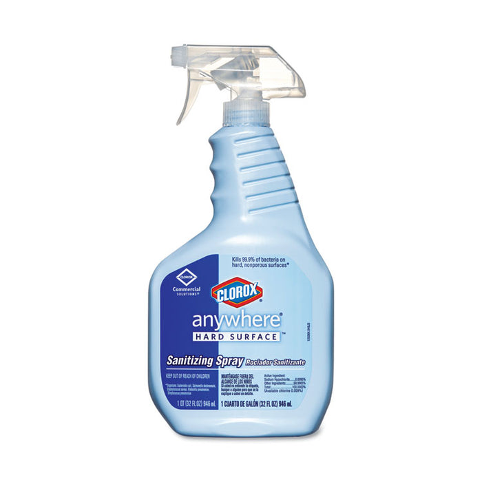 Anywhere Hard Surface Sanitizing Spray, 32 oz Spray Bottle, 12/Carton