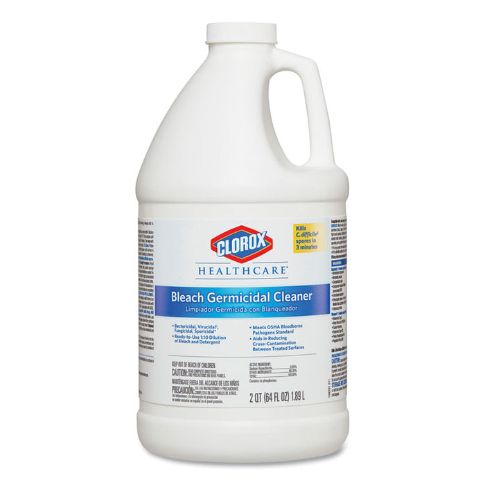Hospital Cleaner Disinfectant w/Bleach, 2qt Refill, 6/Carton