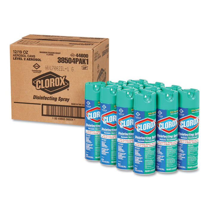 Disinfecting Spray, Fresh, 19oz Aerosol, 12/Carton
