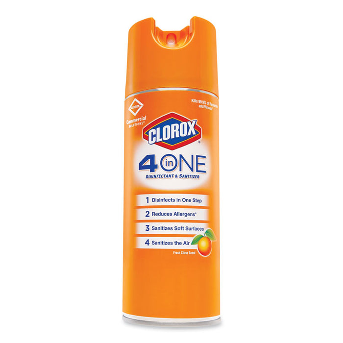 4-in-One Disinfectant and Sanitizer, Citrus, 14 oz Aerosol Spray, 12/Carton