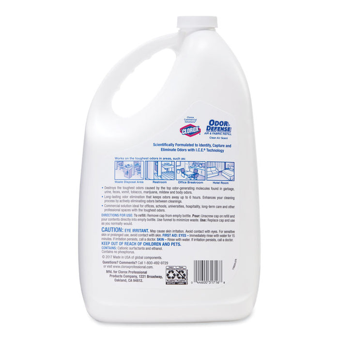 Commercial Solutions Odor Defense Air/Fabric Spray, Clean Air, 1 gal Bottle, 4/Carton