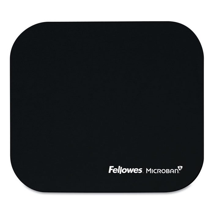 Mouse Pad w/Microban, Nonskid Base, 9 x 8, Black