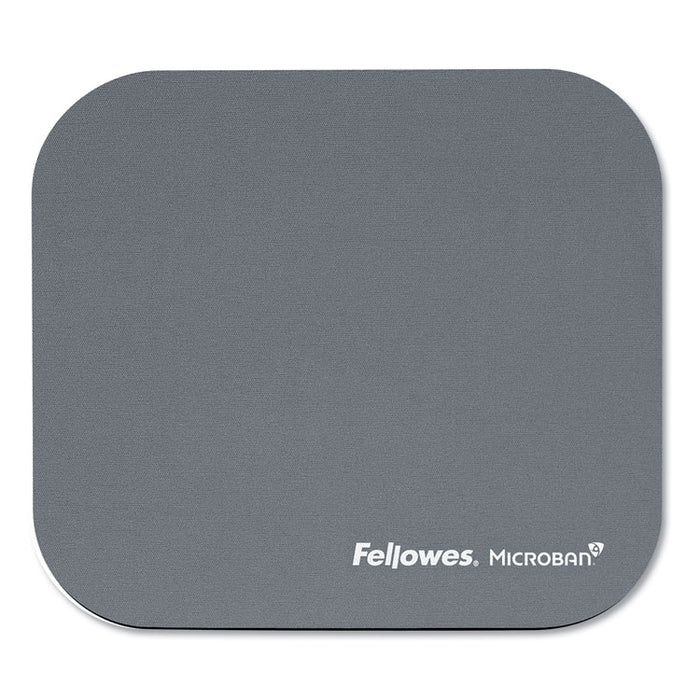 Mouse Pad w/Microban, Nonskid Base, 9 x 8, Graphite