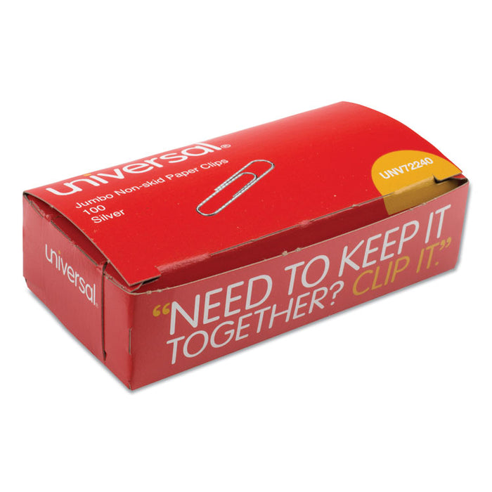 Paper Clips, Jumbo, Silver, 100 Clips/Box, 10 Boxes/Pack