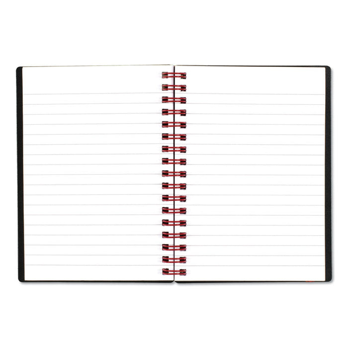 Twin Wire Poly Cover Notebook, Wide/Legal Rule, Black Cover, 5.88 x 4.13, 70 Sheets
