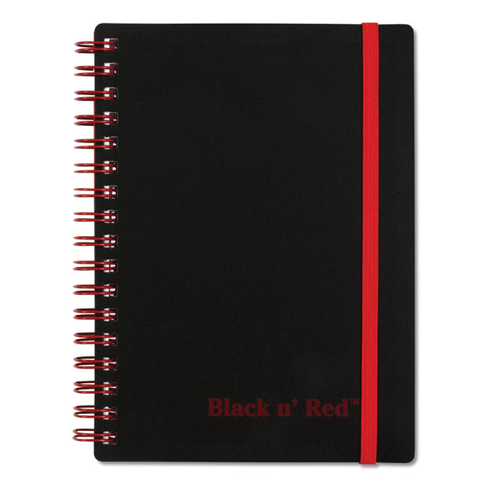 Twin Wire Poly Cover Notebook, Wide/Legal Rule, Black Cover, 5.88 x 4.13, 70 Sheets