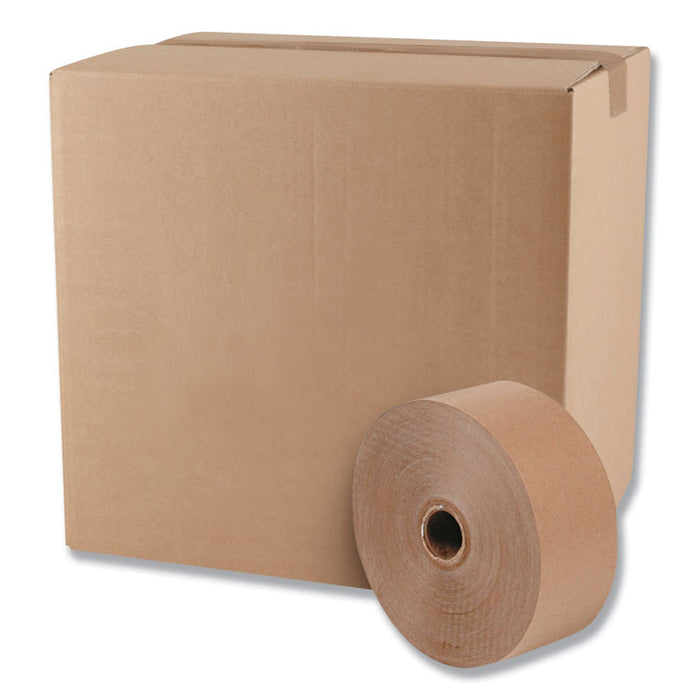Gummed Kraft Sealing Tape, 3" Core, 3" x 600 ft, Brown, 10/Carton