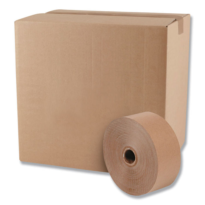 Glass-Fiber Reinforced Gummed Kraft Sealing Tape, 3" Core, 3" x 375 ft, Brown, 8/Carton