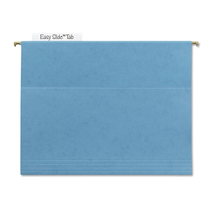 TUFF Hanging Folders with Easy Slide Tab, Letter Size, 1/3-Cut Tabs, Blue, 18/Box