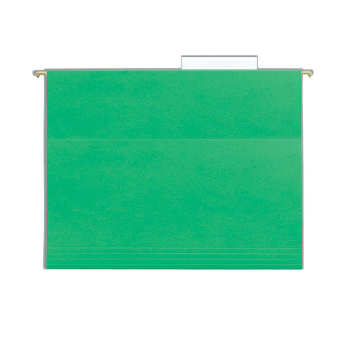 TUFF Hanging Folders with Easy Slide Tab, Letter Size, 1/3-Cut Tabs, Green, 18/Box