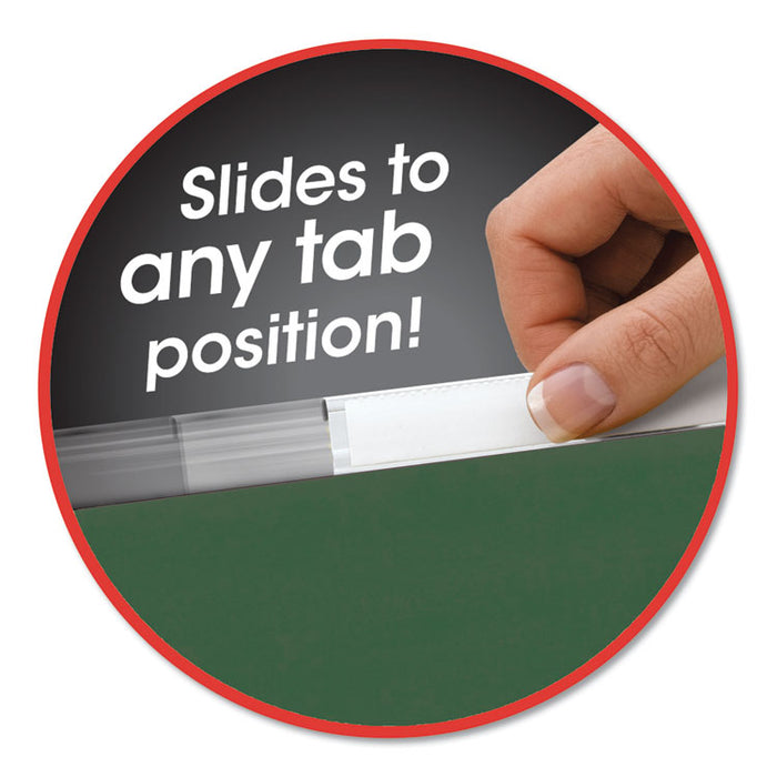 TUFF Hanging Folders with Easy Slide Tab, Letter Size, 1/3-Cut Tabs, Standard Green, 20/Box