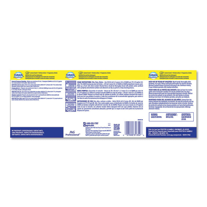Manual Pot/Pan Dish Detergent, Lemon, 4/Carton