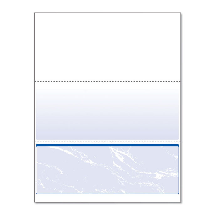 Standard Security Check, 11 Features, 8.5 x 11, Blue Marble Bottom, 500/Ream