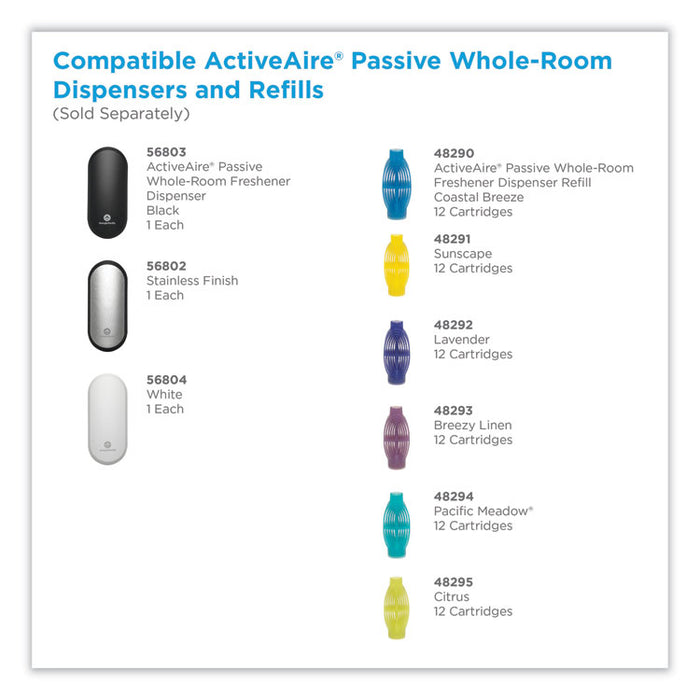 ActiveAire Passive Whole-Room Freshener Dispenser, 3.22" x 4.06" x 6.83", White