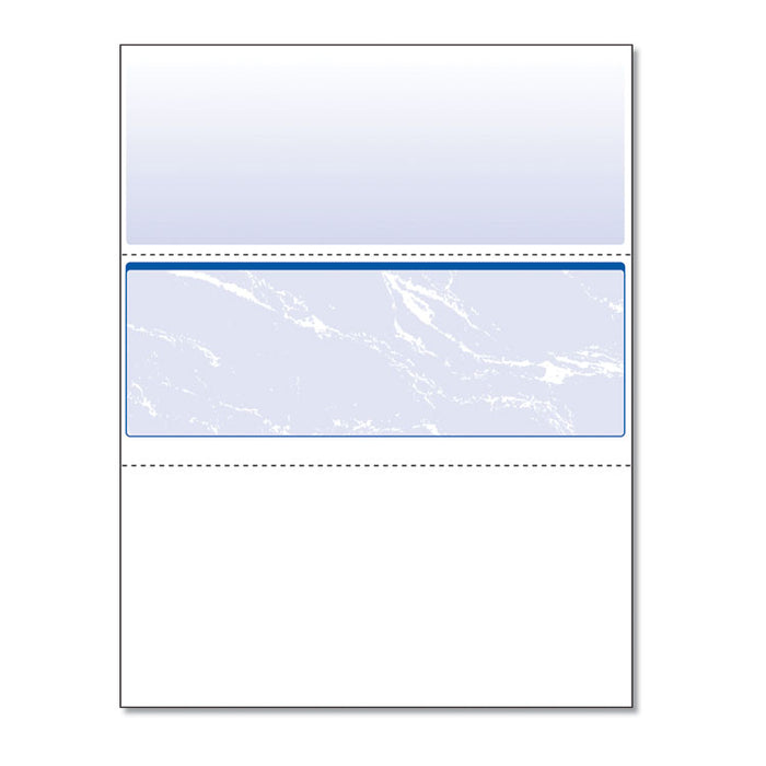 Standard Security Check, 11 Features, 8.5 x 11, Blue Marble Middle, 500/Ream