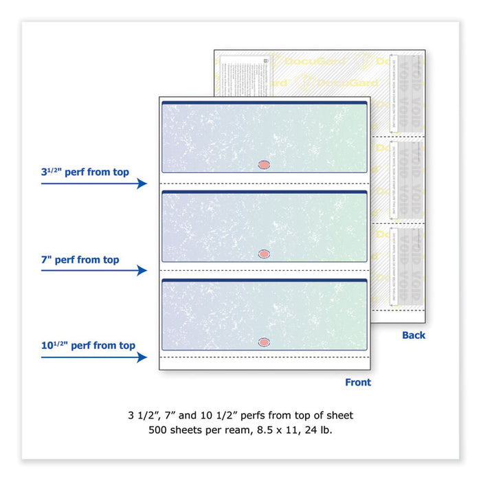 Premier Prismatic Check, 13 Features, 8.5 x 11, Blue/Green Prismatic, 500/Ream