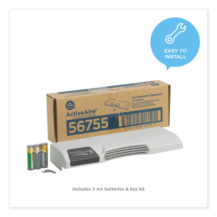 ActiveAire Automated Freshener Dispenser for Compact Bath Tissue Dispenser, 10.63" x 2.88" x 3.75", Gray