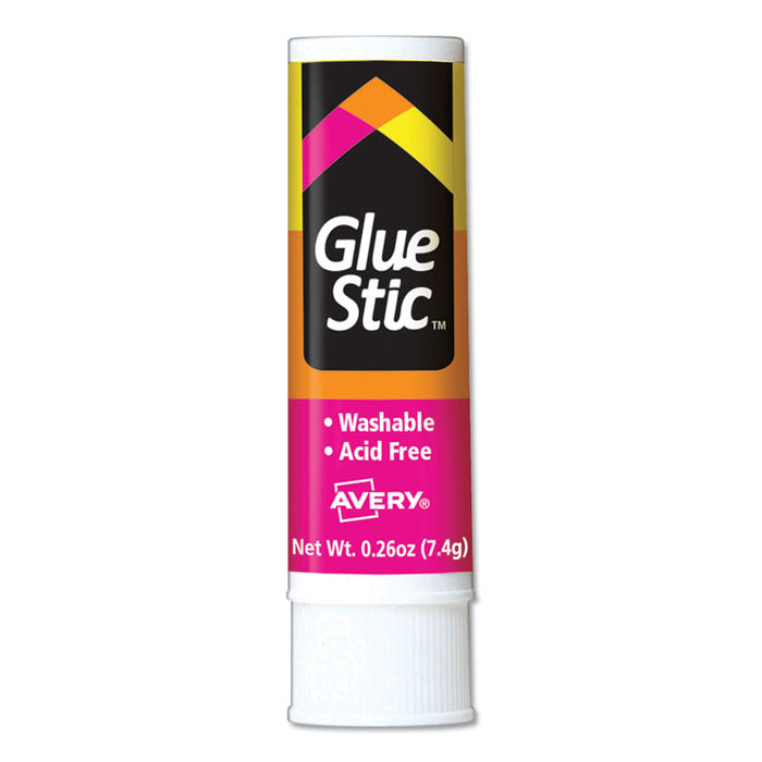 Permanent Glue Stic Value Pack, 0.26 oz, Applies White, Dries Clear, 6/Pack