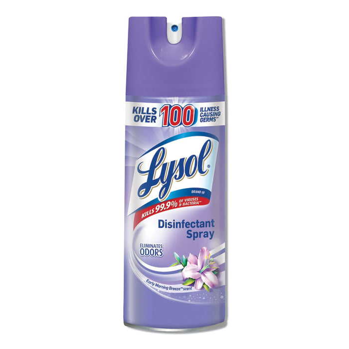 Disinfectant Spray, Early Morning Breeze, 12.5 oz Aerosol Spray, 12/Carton