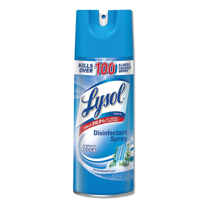 Disinfectant Spray, Spring Waterfall, Liquid, 12.5 oz. Aerosol Can, 12/Carton
