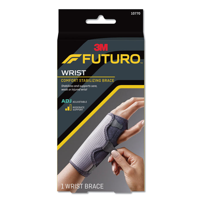Adjustable Reversible Splint Wrist Brace, Fits Wrists 5.5" to 8.5", Black