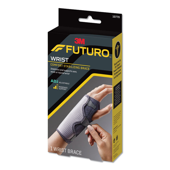 Adjustable Reversible Splint Wrist Brace, Fits Wrists 5.5" to 8.5", Black