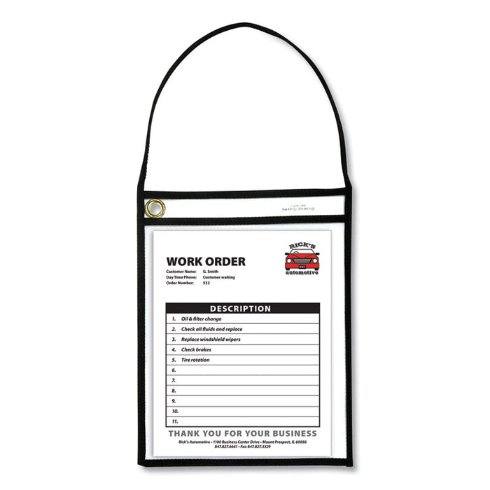 1-Pocket Shop Ticket Holder w/Strap, Black Stitching, 75-Sheet, 9 x 12, 15/Box