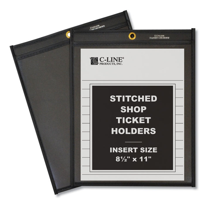 Shop Ticket Holders, Stitched, One Side Clear, 50 Sheets, 8 1/2 x 11, 25/Box