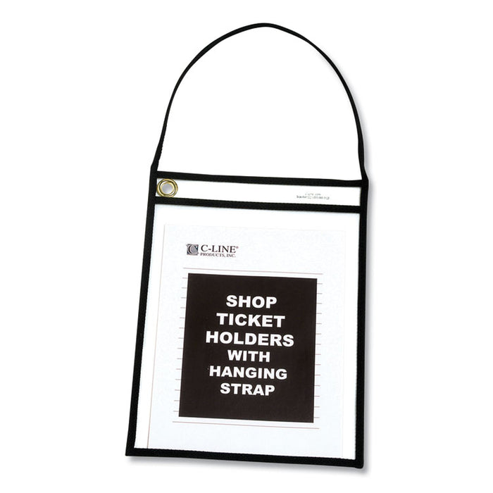 1-Pocket Shop Ticket Holder w/Strap, Black Stitching, 75-Sheet, 9 x 12, 15/Box