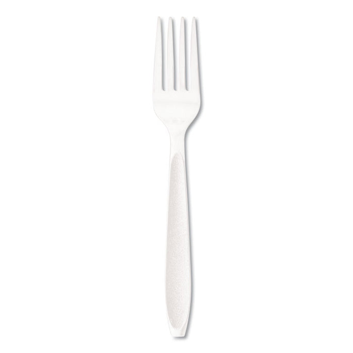 Impress Heavyweight Full-Length Polystyrene Cutlery, Fork, White, 1000/Carton