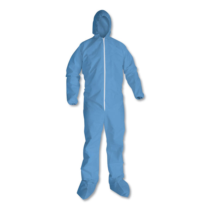 A65 Hood & Boot Flame-Resistant Coveralls, Blue, 2X-Large, 25/Carton