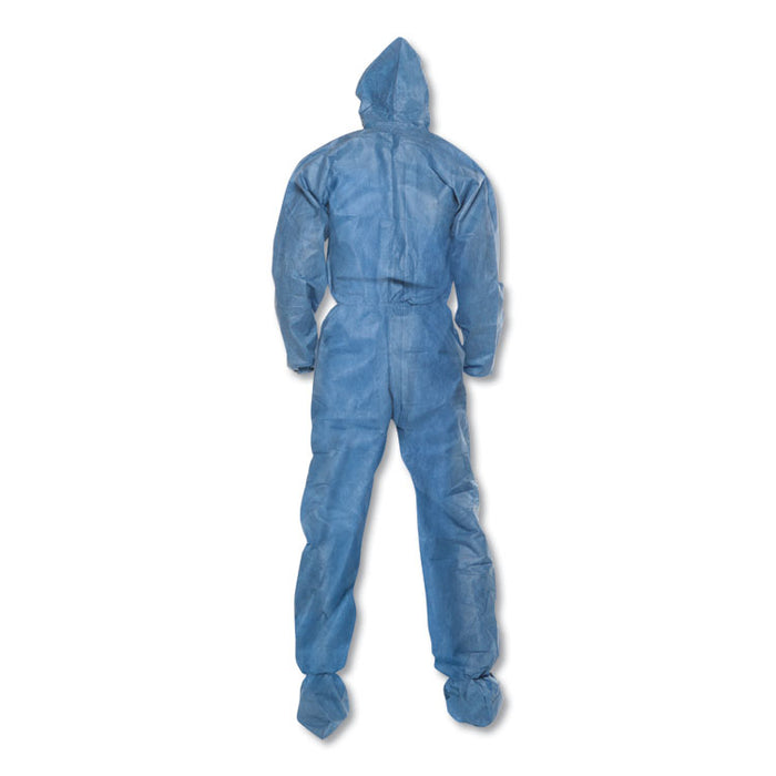 A60 Blood and Chemical Splash Protection Coveralls, 2X-Large, Blue, 24/Carton