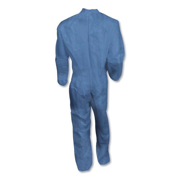 A60 Elastic-Cuff, Ankle and Back Coveralls, X-Large, Blue, 24/Carton
