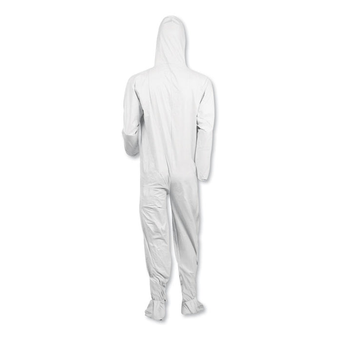 A40 Elastic-Cuff, Ankle, Hood and Boot Coveralls, Large, White, 25/Carton