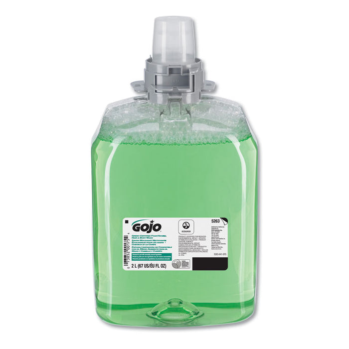Green Certified Foam Hair & Body Wash, Cucumber Melon, 2000mL Refill, 2/Carton