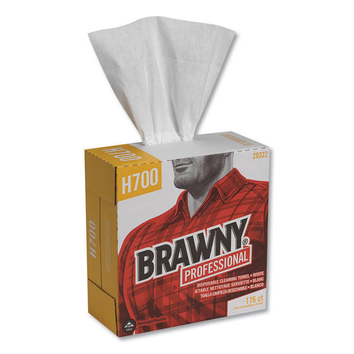 Heavyweight HEF Disposable Shop Towels, 9 x 12.5, White, 176/Box, 10 Box/Carton