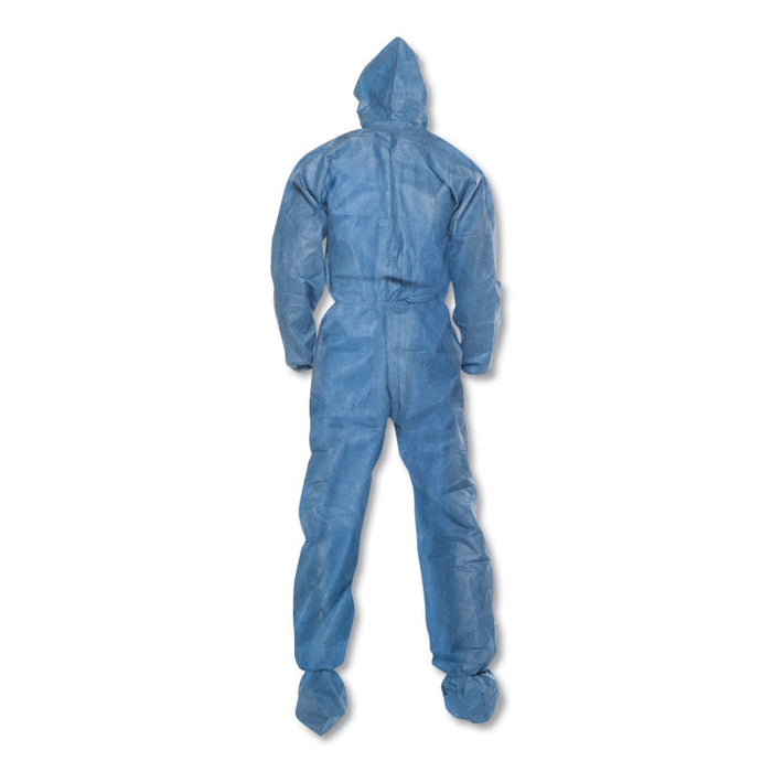 A60 Blood and Chemical Splash Protection Coveralls, X-Large, Blue, 24/Carton