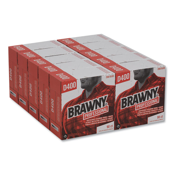 Medium-Duty Premium Wipes, 9 1/4 x 16 3/8, White, 90 Wipes/Box, 10 Boxes/Carton