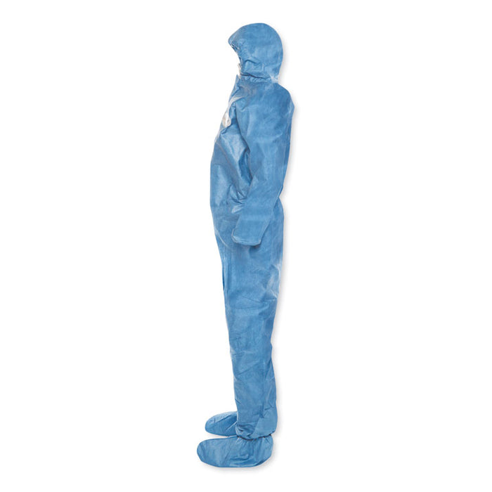 A60 Blood and Chemical Splash Protection Coveralls, 2X-Large, Blue, 24/Carton