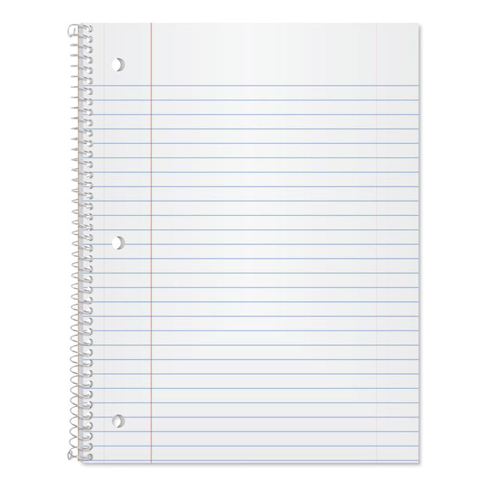 Coil-Lock Wirebound Notebooks, 3-Hole Punched, 1 Subject, Wide/Legal Rule, Randomly Assorted Covers, 10.5 x 8, 70 Sheets