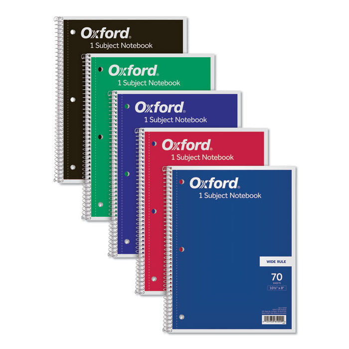 Coil-Lock Wirebound Notebooks, 3-Hole Punched, 1 Subject, Wide/Legal Rule, Randomly Assorted Covers, 10.5 x 8, 70 Sheets
