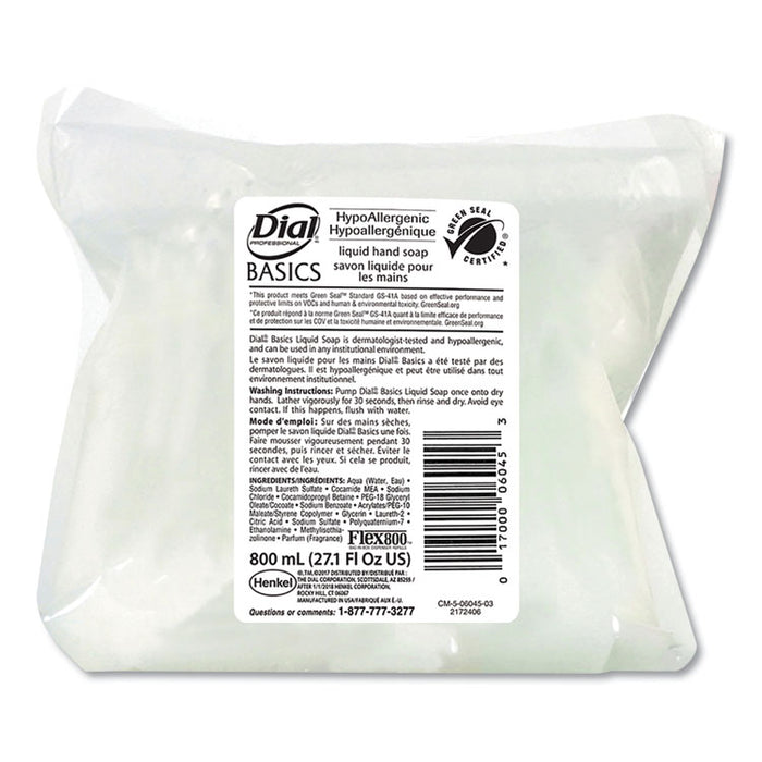 Basics Liquid Soap, Fresh Floral, 800 ml Flex Pack, 12/Carton