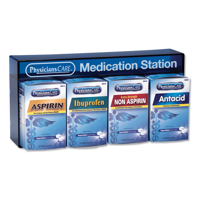 Medication Station: Aspirin, Ibuprofen, Non Aspirin Pain Reliever, Antacid