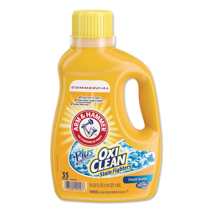OxiClean Concentrated Liquid Laundry Detergent, Fresh, 61.25oz Bottle, 6/Carton