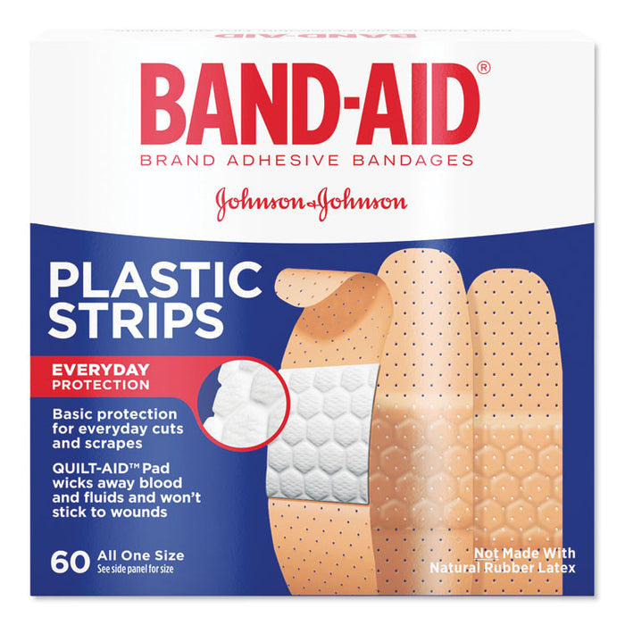 Plastic Adhesive Bandages, 0.75 x 3, 60/Box