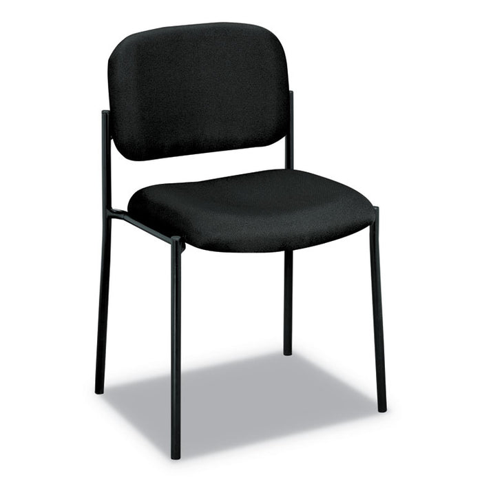 VL606 Stacking Guest Chair without Arms, Black Seat/Black Back, Black Base
